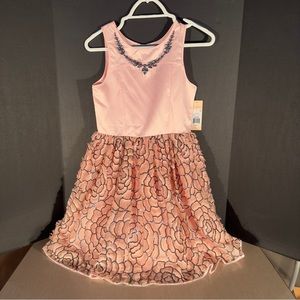 Kids Matte Satin with Necklace Trim Sz XL-16